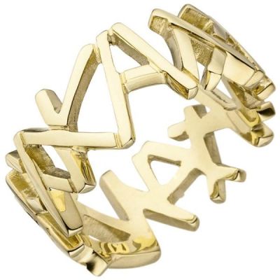 52 - Damen Ring breit 585 Gold Gelbgold Goldring | 52578 / EAN:4053258471739