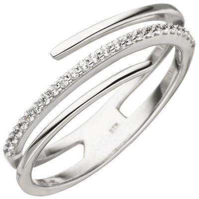 52 - Damen Ring mehrreihig 925 Sterling Silber 26 Zirkonia | 50313 / EAN:4053258352243