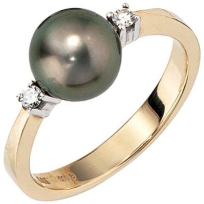 54 - Damen Ring 585 Gold Gelbgold 1 Tahiti Perle | 29609 / EAN:4053258058879