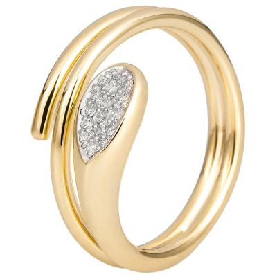 54 - Damen Ring 585 Gold Gelbgold mit 16 Diamanten Brillanten | 54372 / EAN:4053258546031