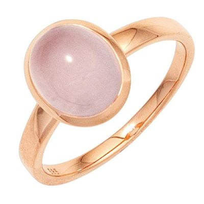 54 - Damen Ring 585 Gold Rotgold 1 Rosenquarz Cabochon rosa Rotgoldring | 42434 / EAN:4053258250525