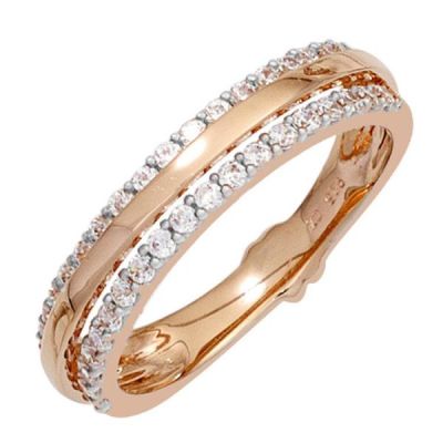 54 - Damen Ring 585 Gold Rotgold 38 Diamanten Rotgoldring | 42100 / EAN:4053258244371