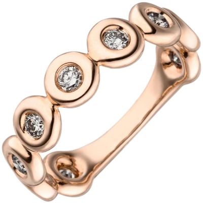 54 - Damen Ring 585 Rotgold 9 Diamanten Brillanten | 54324 / EAN:4053258544594