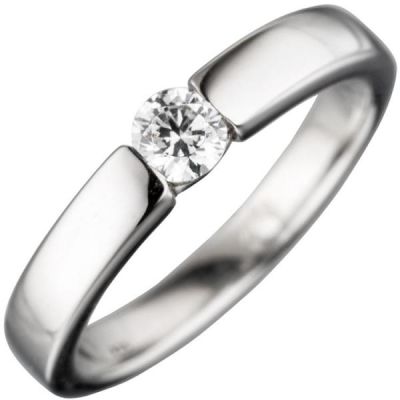 54 - Damen Ring 925 Sterling Silber rhodiniert mit 1 Zirkonia | 44959 / EAN:4053258292570