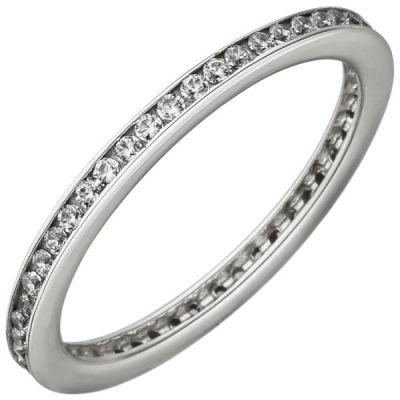 54 - Damen Ring schmal 925 Sterling Silber mit Zirkonia rundum | 51995 / EAN:4053258466674