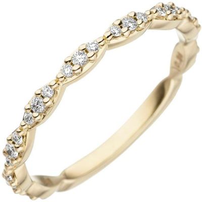 56 - Damen Ring 585 Gold Gelbgold 27 Diamanten, Goldring | 48752 / EAN:4053258333259