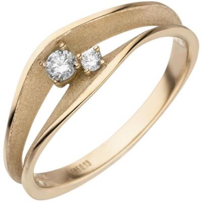 56 - Damen Ring 585 Gold Gelbgold teil matt | 53686 / EAN:4053258527665