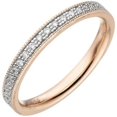 56 - Damen Ring 585 Gold Rotgold 19 Diamanten | 53423 / EAN:4053258523001