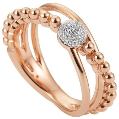 56 - Damen Ring 585 Gold Rotgold Ros©gold 31 Diamanten | 50484 / EAN:4053258348451