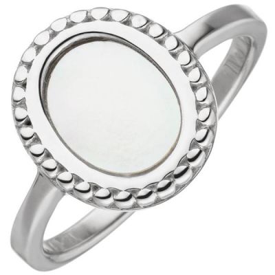 56 - Damen Ring 925 Sterling Silber 1 Perlmutt-Einlage oval | 53529 / EAN:4053258533840