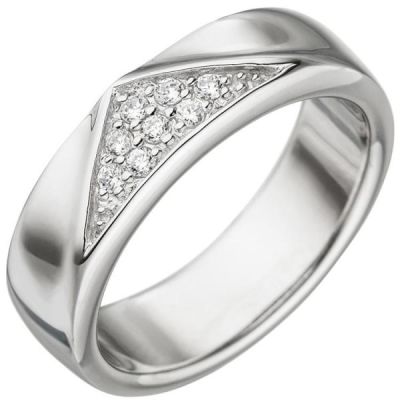 56 - Damen Ring 925 Sterling Silber 8 Zirkonia 6,1 mm breit | 48295 / EAN:4053258328675