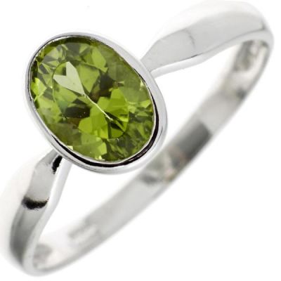 56 - Damen Ring 925 Sterling Silber, rhodiniert 1 Peridot grün | 40146 / EAN:4053258237274