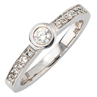 56 - Damen Ring Gold Weißgold Diamanten 0,34ct. | 35763 / EAN:4053258034675