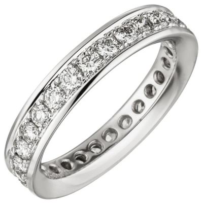 58 - Damen Memory-Ring 585 Weißgold mit Diamanten rundum | 51773 / EAN:4053258460962