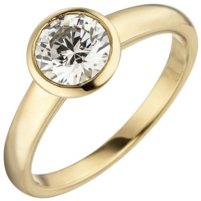 58 - Damen Ring 585 Gelbgold 1 Diamant Brillant 1,0 ct. Diamantring, Solitär | 50797 / EAN:4053258360194