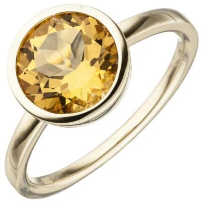 58 - Damen Ring 585 Gold Gelbgold 1 Citrin orange | 53394 / EAN:4053258519301