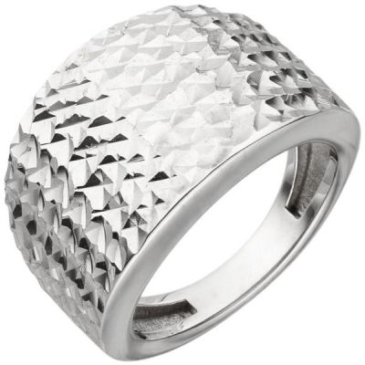 60 - Damen Ring breit 925 Sterling Silber mit Struktur | 52431 / EAN:4053258510599