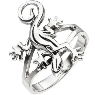 60 - Damen Ring Gecko Echse Eidechse 925 Sterling Silber Silberring | 48183