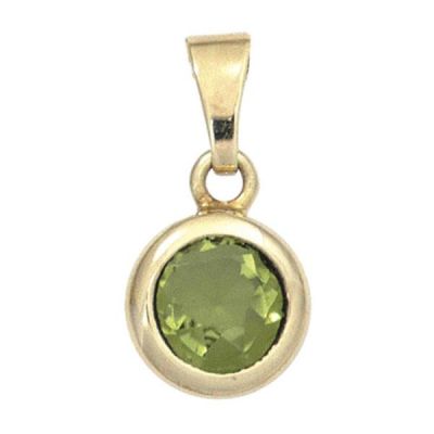 Anhänger 585 Gold Gelbgold 1 Peridot grün | 42424 / EAN:4053258250303