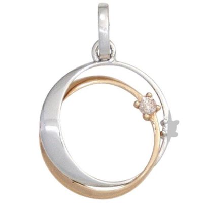 Anhänger 585 Weißgold Rotgold kombiniert 2 Diamanten 0,03 ct. | 42190 / EAN:4053258246757