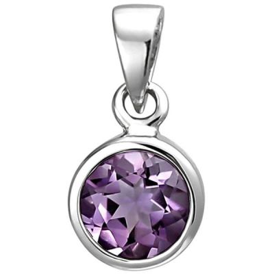 Anhänger 925 Sterling Silber 1 Amethyst lila violett | 52845 / EAN:4053258511251