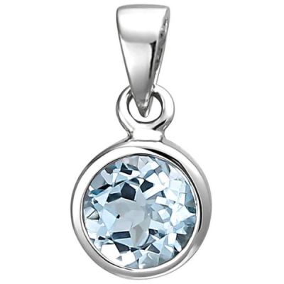 Anhänger 925 Sterling Silber 1 Blautopas hellblau | 52809 / EAN:4053258511312