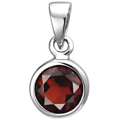 Anhänger 925 Sterling Silber 1 Granat rot | 52812 / EAN:4053258511336