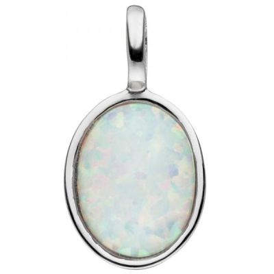 Anhänger 925 Sterling Silber 1 Opal-Imitation oval | 53563 / EAN:4053258531884