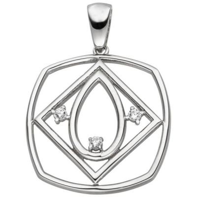 Anhänger 925 Sterling Silber 3 Zirkonia Silberanhänger | 52421 / EAN:4053258508213