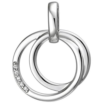 Anhänger 925 Sterling Silber 5 Zirkonia 17,6 mm breit Silberanhänger | 52703 / EAN:4053258503393