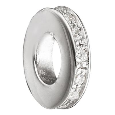 Anhänger 925 Sterling Silber rhodiniert mit Zirkonia rundum | 45386 / EAN:4053258298053