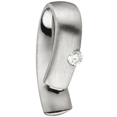 Anhänger 950 Platin teil matt 1 Diamant Brillant 0,06ct. | 50732 / EAN:4053258351123