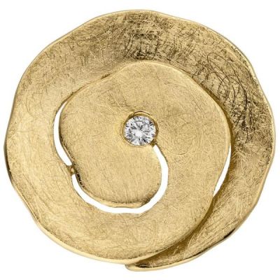 Anhänger aus 585 Gelbgold eismatt 1 Diamant Brillant rund 21,2 mm | 52541 / EAN:4053258470329