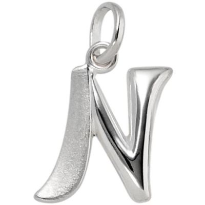 Anhänger Buchstabe N 925 Sterling Silber matt Buchstabenanhänger | 40011 / EAN:4053258210611