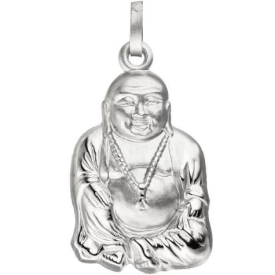 Anhänger Buddha 925 Sterling Silber matt mattiert Silberanhänger | 47128 / EAN:4053258324479