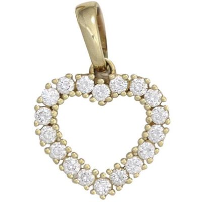 Anhänger Herz 585 Gold Gelbgold 18 Diamanten Brillanten 0,50ct. | 42048 / EAN:4053258242735