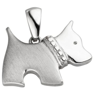 Anhänger Hund 925 Sterling Silber mattiert Silberanhänger | 52413 / EAN:4053258508855