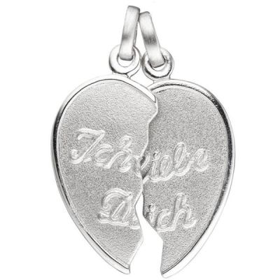 Anhänger Ich Liebe Dich / geteiltes Herz 925 Sterling Silber | 45389 / EAN:4053258298084