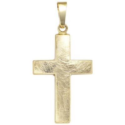 Anhänger Kreuz 333 Gold Gelbgold eismatt Kreuz Anhänger Goldkreuz | 37636 / EAN:4053258046166