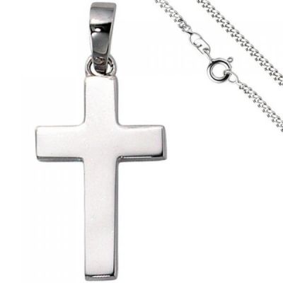 Anhänger Kreuz 925 Silber Kreuzanhänger Silberkreuz mit Kette 50 cm | 49814 / EAN:4053258346808