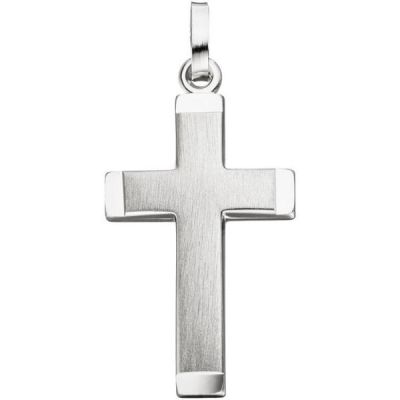 Anhänger Kreuz 925 Silber matt mattiert Kreuzanhänger Silberanhänger | 47098 / EAN:4053258324356