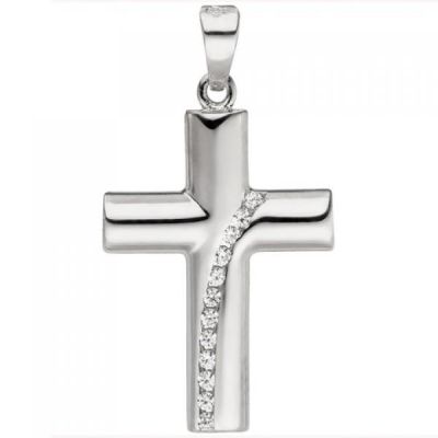 Anhänger Kreuz 925 Sterling Silber 12 Zirkonia Kreuzanhänger | 50350 / EAN:4053258357378