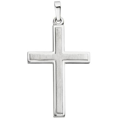 Anhänger Kreuz 925 Sterling Silber matt mattiert Kreuzanhänger | 46269 / EAN:4053258308455