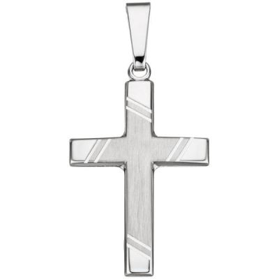 Anhänger Kreuz 925 Sterling Silber matt SilberAnhänger | 46726 / EAN:4053258311592