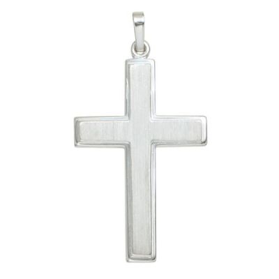 Anhänger Kreuz 925 Sterling Silber rhodiniert teilmattiert 35,9 mm | 40695 / EAN:4053258220573