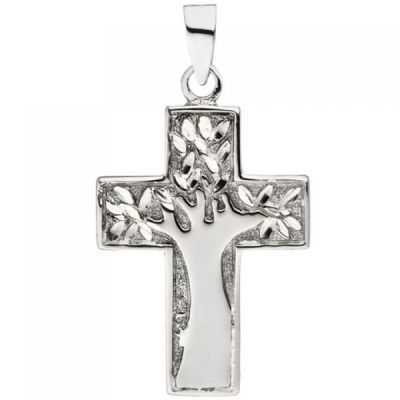 Anhänger Kreuz Baum 925 Sterling Silber Kreuzanhänger Silberkreuz | 50986 / EAN:4053258352144