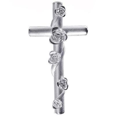 Anhänger Kreuz mit Rosen 925 Sterling Silber matt Kreuzanhänger | 54185 / EAN:4053258540503