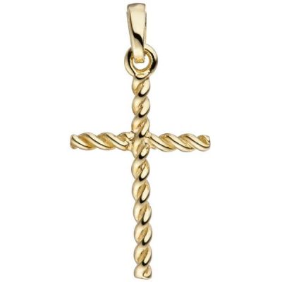 Anhänger Kreuz schmal 333 Gold Gelbgold Kreuzanhänger Goldkreuz | 46334 / EAN:4053258313398