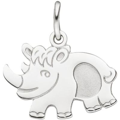 Anhänger Nashorn 925 Sterling Silber Silber Anhänger | 47104 / EAN:4053258324400