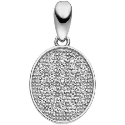 Anhänger oval 925 Sterling Silber 26 Zirkonia SilberAnhänger | 48390 / EAN:4053258329542